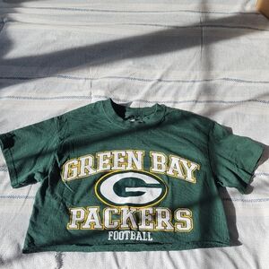 Green Bay Packers Womens Raw Hem Crop Top